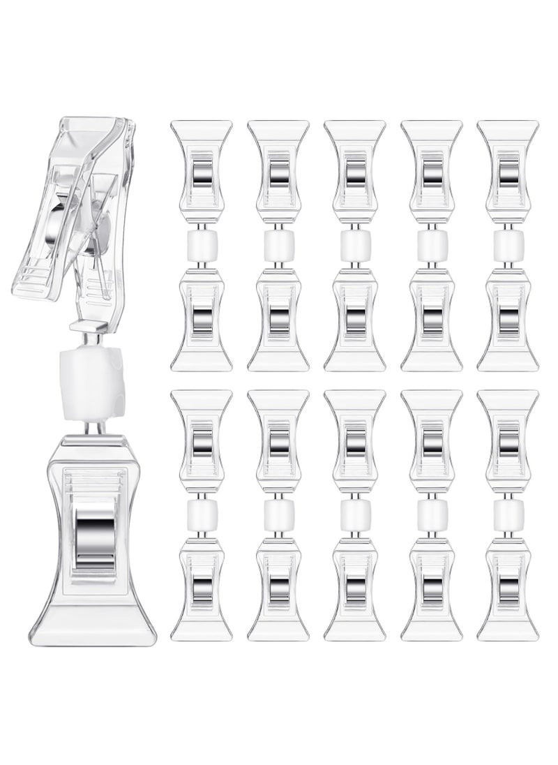 KASTWAVE - Double Sided Sign Clips Sign Display Mini Clip Clear Rotatable Merchandise Clip on Sign Holder Plastic Price Tag Clip Sign Holder Stand for Label Clothing Business Cards Retail Baskets(25 Pieces) - Image 1