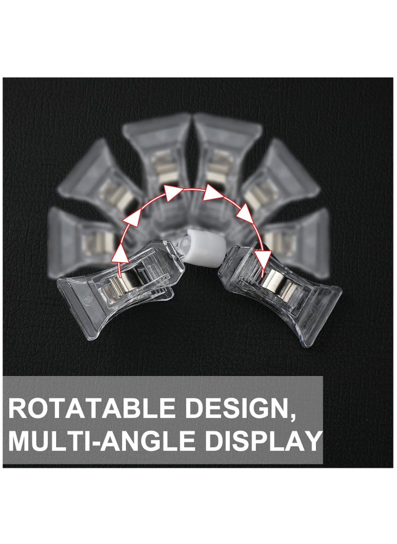 KASTWAVE - Double Sided Sign Clips Sign Display Mini Clip Clear Rotatable Merchandise Clip on Sign Holder Plastic Price Tag Clip Sign Holder Stand for Label Clothing Business Cards Retail Baskets(25 Pieces) - Image 1