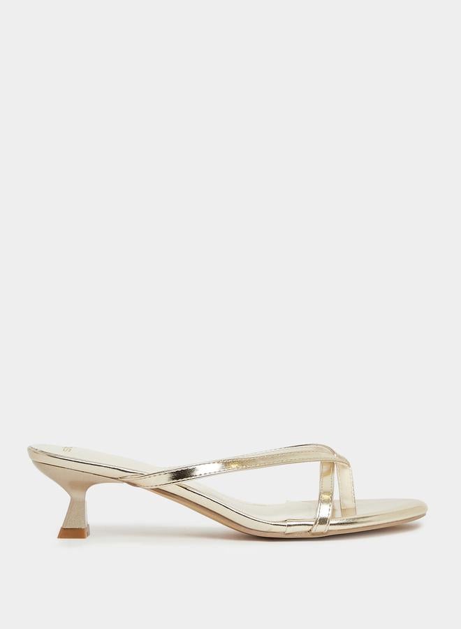 Styli Open Toe Thong Kitten Heel Sandals  - Image 2