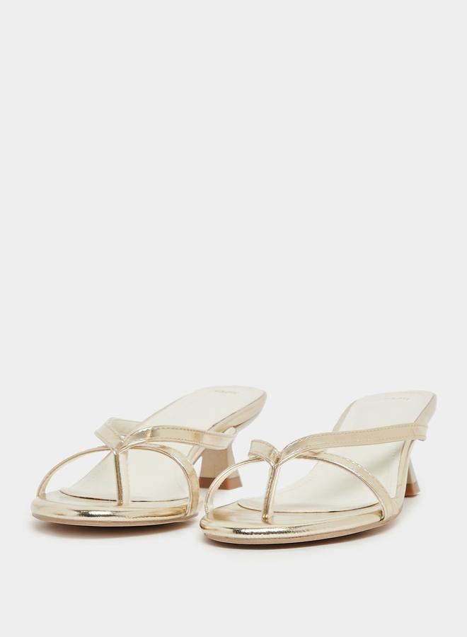 Styli Open Toe Thong Kitten Heel Sandals  - Image 3