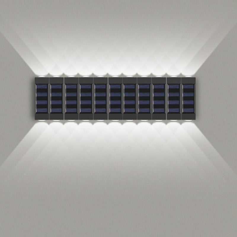 مصباح جدار مزدوج الرأس يعمل بالطاقة الشمسية مقاوم للماء مع إضاءة LED بيضاء للمناطق الخارجية والحدائق والباحات - Image 4