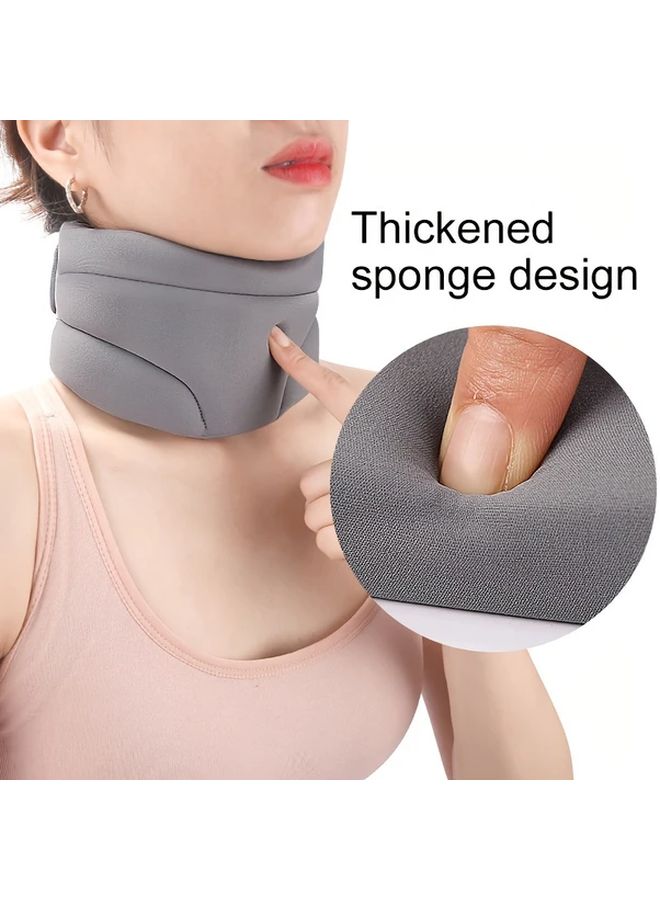 Black Adjustable Soft Foam Neck Support for Cervical Spine Sleep and Office Use - Image 3