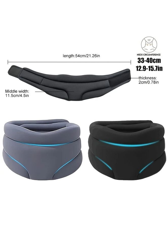 Black Adjustable Soft Foam Neck Support for Cervical Spine Sleep and Office Use - Image 5