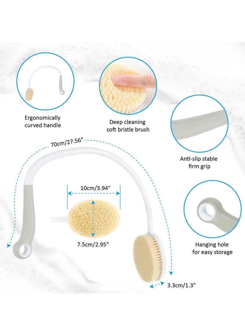 NIBEMINENT Back Bath Brush Long Handle for Shower, Curved Scrubber The Elderly, Disabled, Limited Mobility, U-Shaped Body Shower Man and Woman, 27.56” Length  - Image 5