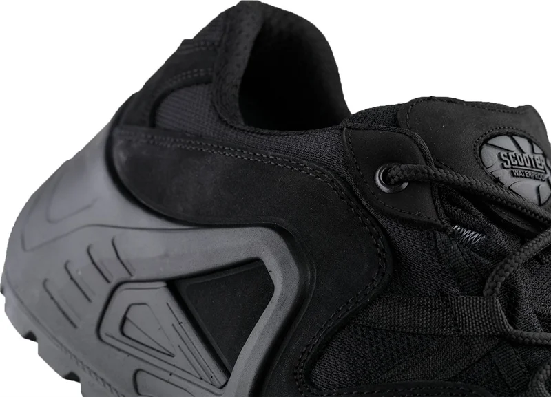 Scooter  Scooter Waterproof Leather Black Tactical Men's Shoes P1493NS