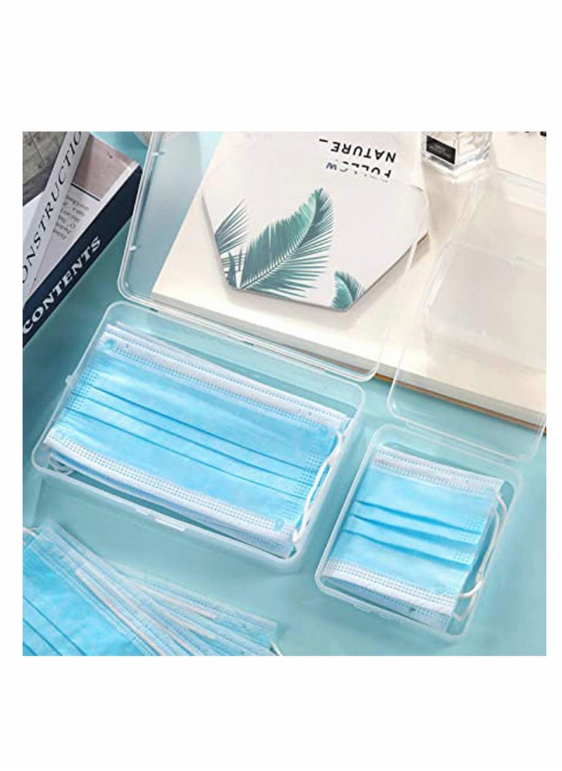 KASTWAVE - 4 Pack Face Cover Storage Case Clear Plastic Face Covering Storage Box Reusable Keeper Folder, Portable Face Cover Case Organizer for Face Covering Pollution Prevention - Image 1