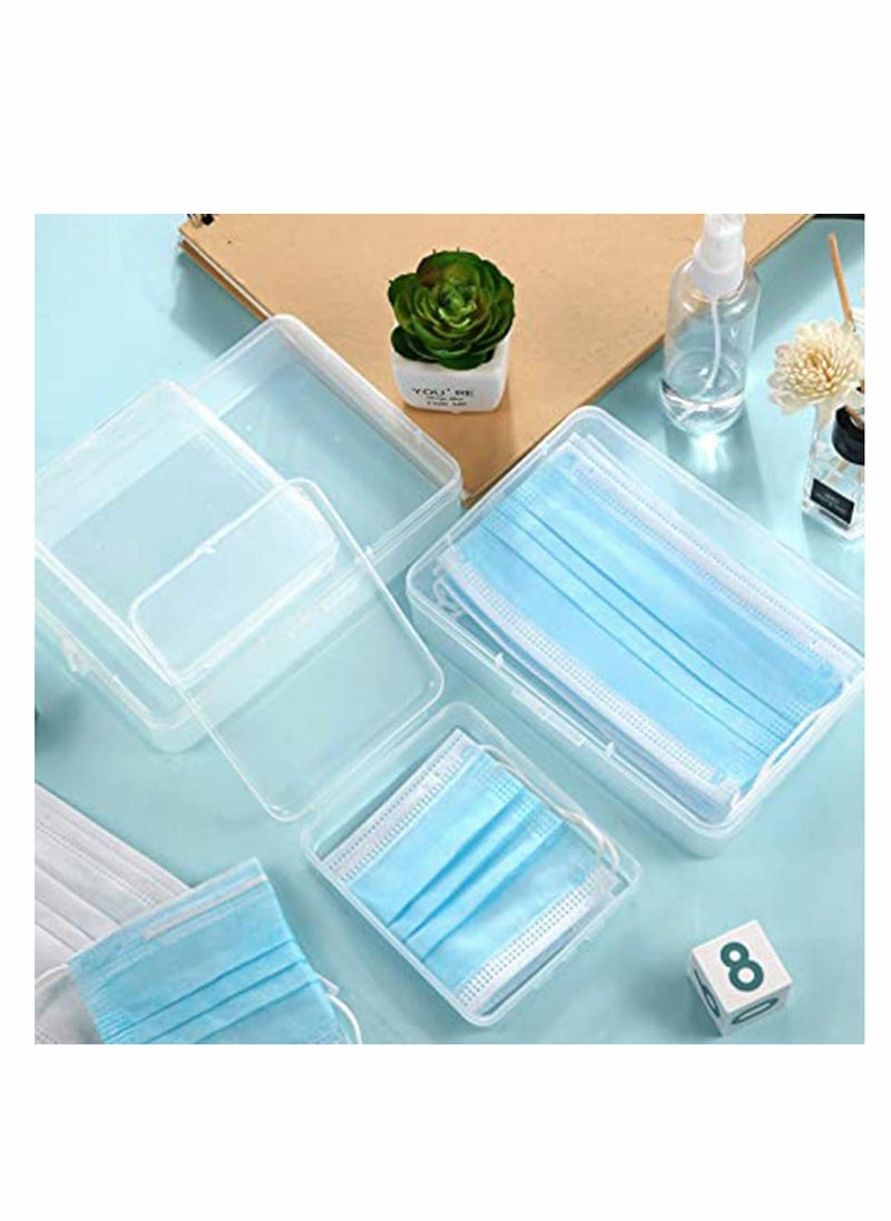 KASTWAVE - 4 Pack Face Cover Storage Case Clear Plastic Face Covering Storage Box Reusable Keeper Folder, Portable Face Cover Case Organizer for Face Covering Pollution Prevention - Image 1