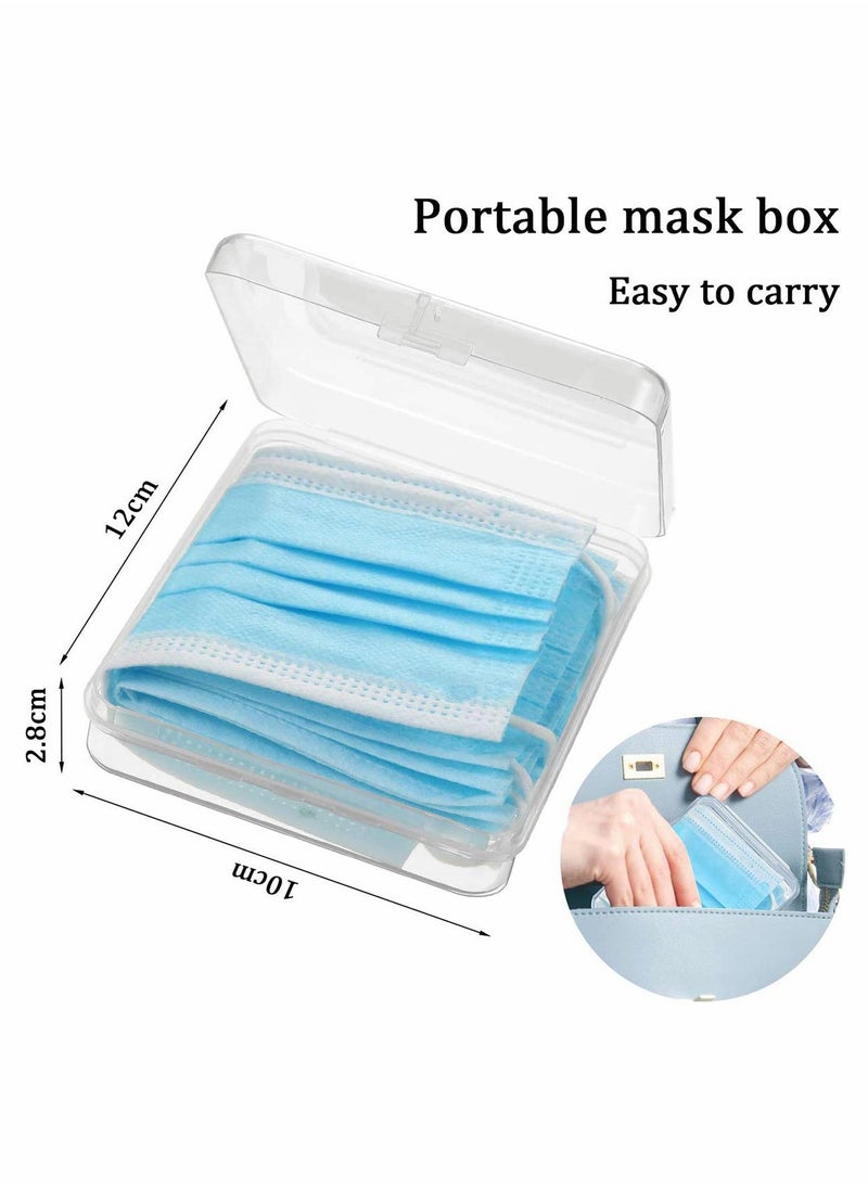 KASTWAVE - 4 Pack Face Cover Storage Case Clear Plastic Face Covering Storage Box Reusable Keeper Folder, Portable Face Cover Case Organizer for Face Covering Pollution Prevention - Image 1