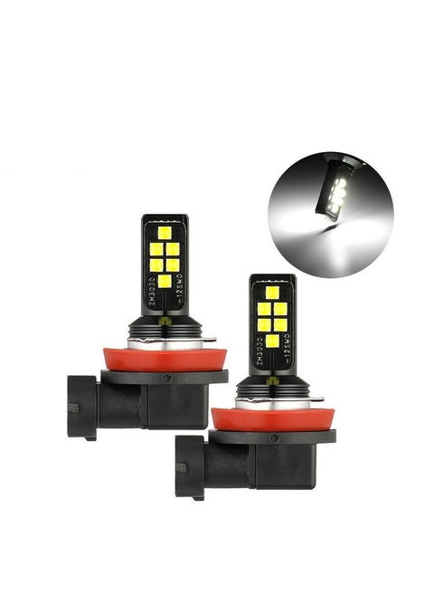 2-Piece H11 DC9-16V 3.5W 6000K 320LM Car Auto Fog Light 12LEDs SMD-ZH3030 Lamps With Constant Current