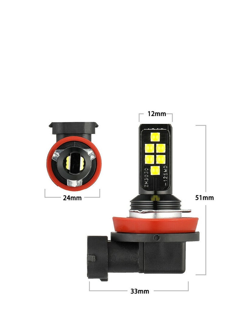 2-Piece H11 DC9-16V 3.5W 6000K 320LM Car Auto Fog Light 12LEDs SMD-ZH3030 Lamps With Constant Current