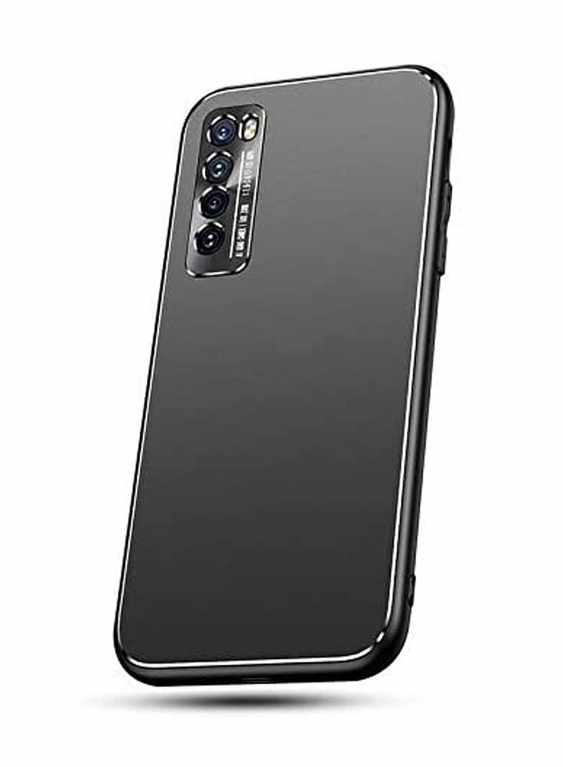 Captaintech Huawei Nova 7 5G Case, Luxury Matte Plating Hard PC Case Anti-Scratch Shockproof Protective Cover, Stylish Slim & Thin Carbon Fiber Pattern Phone Cover- Black - Image 1