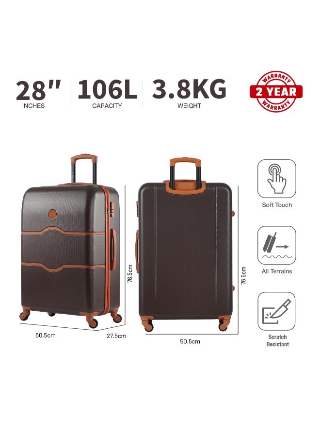Eagle Express Iconic 28 Inch Large Luggage Maple Brown, ABS Hard Shell Check-In Trolley Suitcase with Lightweight Travel Design, 360 Spinner Wheels, Secure Lock System and 2 Year Warranty - Image 3