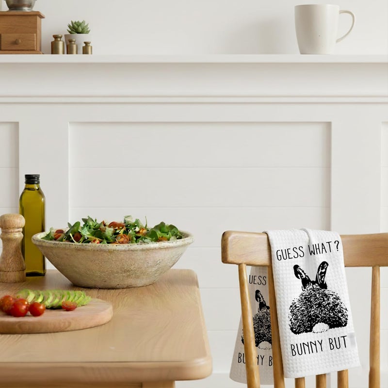BONETAT Guess What? Bunny But* Kitchen Towels and Funny Dish Towelsm,Funny Bunny Rabbit But* Hand Towels,Easter Hand Towels for Bathroom,Rabbit Lovers Teen Girls Gifts -A16 - Image 5
