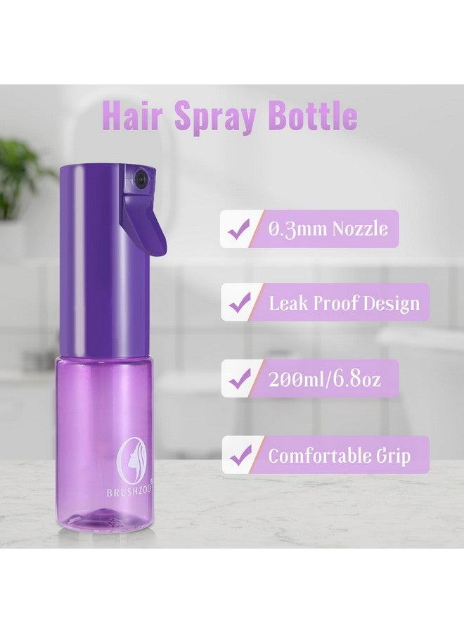 O BRUSHZOO BRUSHZOO Hair Brush Set, Hair Brushes for Women Men kid Wet Dry All Hair Detangling Parting Styling, Brush Set with Detangler Brush, Edge Brush, Teasing brush, Rat Tail Comb (Purpe) - Image 2