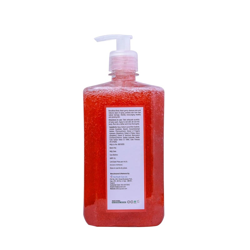 Ayuveer Berry Blast Body Wash  Shower Gel  Deep Clean  Intense Hydration  Help Reduce Flakes  Itchiness  Dry Skin  No Paraben  For Men  Women  500ML - Image 2