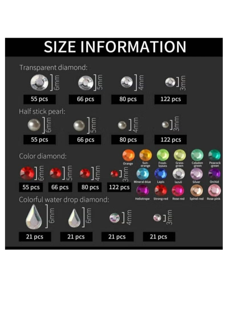 4-Sheet Face Gems Self Adhesive Face Rhinestones for Makeup Festival Face Jewels, Stick On Pearls Hair Gems, Pearl Rhinestones Stickers for Face, Hair, Eye, Makeup, Nail - Image 3