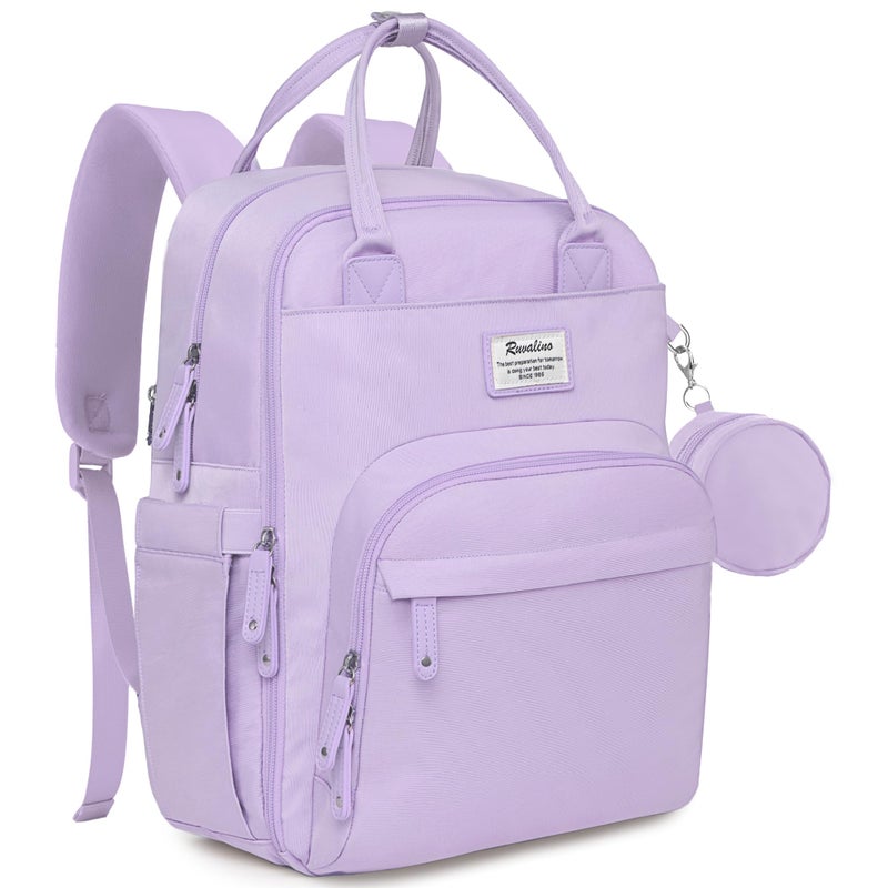 RUVALINO Diaper Bag Backpack, Multifunction Travel Pack Maternity Baby Changing Bags, Large Capacity, Waterproof, Taro Purple - Image 1