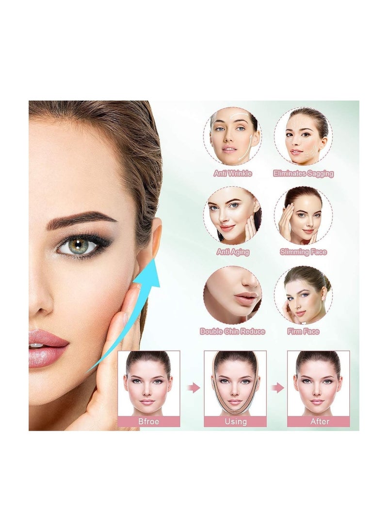 Captaintech Double Chin Reducer, Face Slimming Strap, Pain-Free V-Line Chin Cheek Lift Up Band, Face Shaper Band, for Anti Aging Wrinkle, Reducing Double Chin, Anti Snoring (Orange)  - Image 2