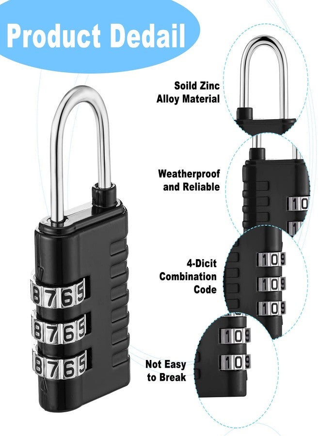 Kenning 24 Pack Combination Lock 3 Digit Outdoor Padlock Locker Lock Combo Lock Combination Padlock for School Gym Sports Locker, Gate, Luggage, Fence, Tool Box, Hasp Storage Case, Blue,Sky - Image 3