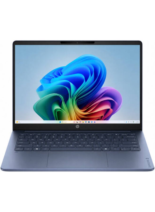 HP OmniBook 3 14-HZ0015DX AI PC Laptop, 14" 2K IPS LED TouchScreen Display, Snapdragon X X1-26-100 Processsor, 16GB LPDDR5 RAM, 512GB SSD, English Keyboard, Window 11, Starlight Blue English blue - Image 1