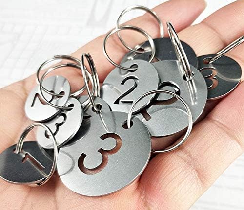StayMax Hollowed Stainless Steel Number Tags Key Tags with Rings (1-100) - Image 3