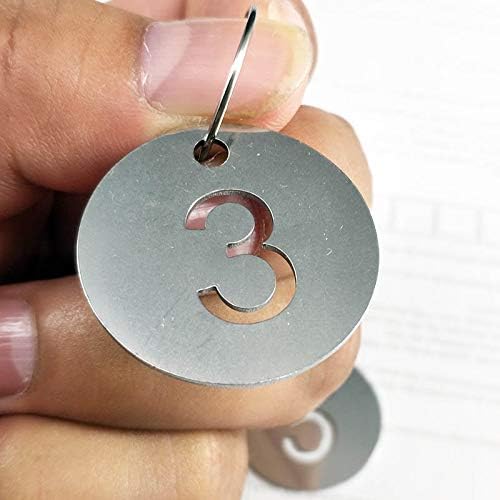 StayMax Hollowed Stainless Steel Number Tags Key Tags with Rings (1-100) - Image 4