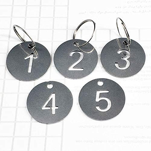 StayMax Hollowed Stainless Steel Number Tags Key Tags with Rings (1-100) - Image 2