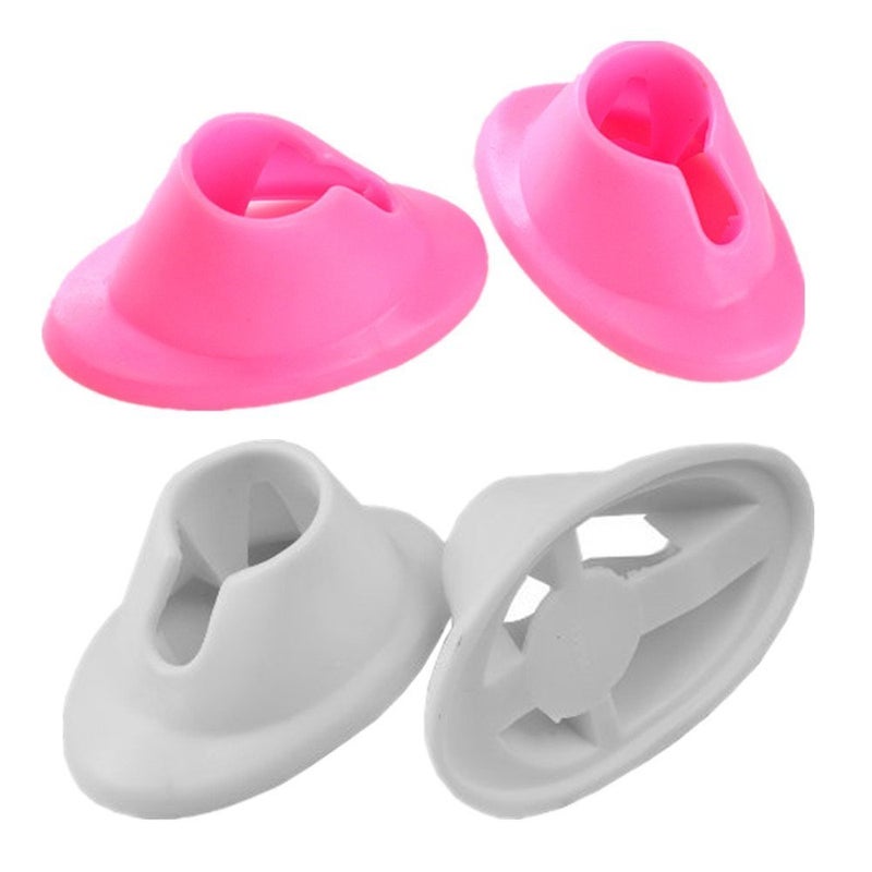 GBSTORE 4 Pcs Antispill Nail Polish Bottle Stand Soft Rubber Nail Polish Bottle Holder Nail Art Manicure Tools for Nail Organizer Display White and Pink