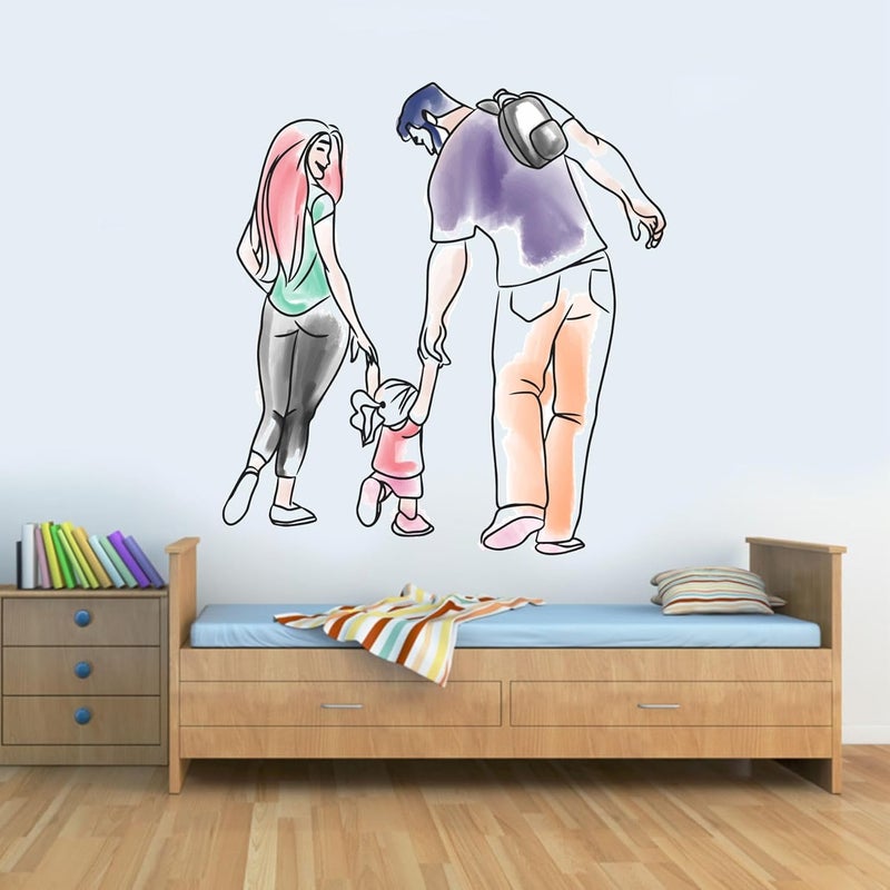 Wall Attraction Cute Family Wall Stickers Murals Size 55x58cm MD250_S - Image 2