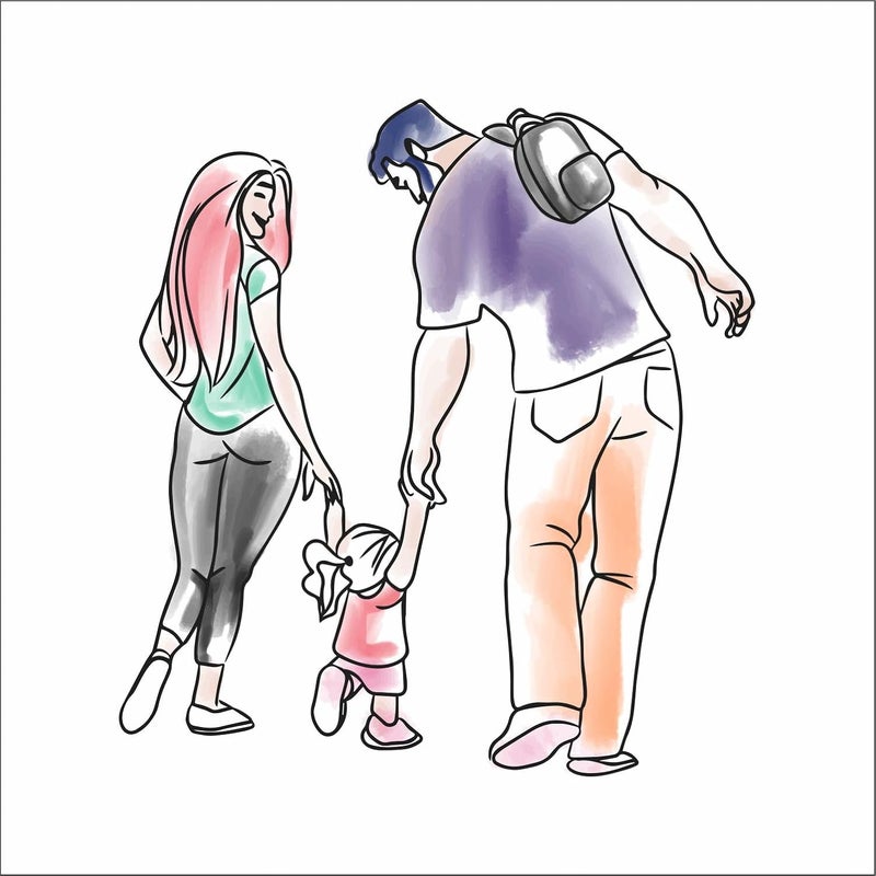 Wall Attraction Cute Family Wall Stickers Murals Size 55x58cm MD250_S - Image 3