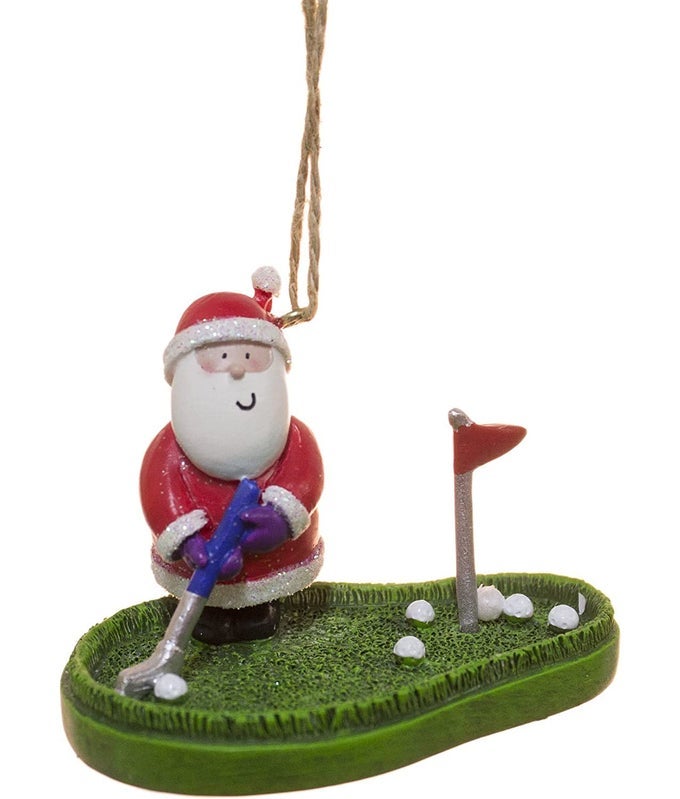 SANTA CLAUS ON THE PUTTING GREEN ORNAMENT