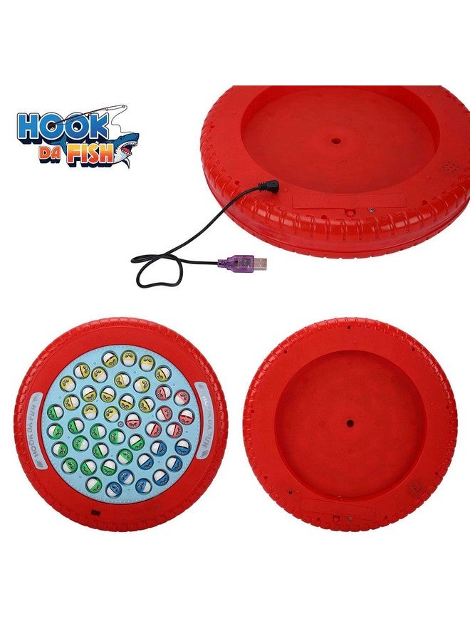 سكودل لعبة صيد السمك القابلة لإعادة الشحن "سكودل كويست هوك دا فيش" | ٤٥ سمكة و٤ صنارات صيد | لعبة صيد السمك الدوارة الموسيقية | ٥ سنوات فما فوق | أحمر - Image 2