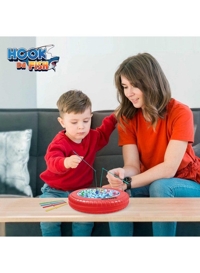 سكودل لعبة صيد السمك القابلة لإعادة الشحن "سكودل كويست هوك دا فيش" | ٤٥ سمكة و٤ صنارات صيد | لعبة صيد السمك الدوارة الموسيقية | ٥ سنوات فما فوق | أحمر - Image 3