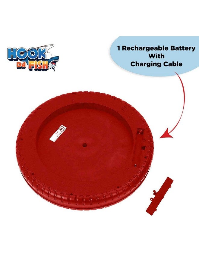 سكودل لعبة صيد السمك القابلة لإعادة الشحن "سكودل كويست هوك دا فيش" | ٤٥ سمكة و٤ صنارات صيد | لعبة صيد السمك الدوارة الموسيقية | ٥ سنوات فما فوق | أحمر - Image 4