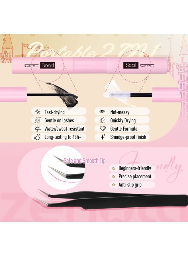 zenotti Lash Clusters Kit Cat Eye Cluster Eyelash Extensions Kit Wispy Fairy Lash Clusters Kit Natural Individual lashes Fox Eye DIY Lash Extensions with Lash Bond and Seal and Eyelash Tweezers by zenotti - Image 5