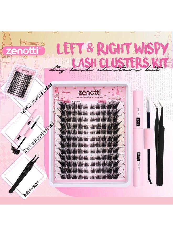 zenotti Lash Clusters Kit Cat Eye Cluster Eyelash Extensions Kit Wispy Fairy Lash Clusters Kit Natural Individual lashes Fox Eye DIY Lash Extensions with Lash Bond and Seal and Eyelash Tweezers by zenotti - Image 4
