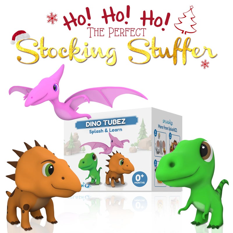 SplashEZ Mold Free Bath Toys for Babies & Toddlers, Dinosaur No Hole Bath Toys for Kids, Toddler Gift, No Mold Bathtub Water Dino Set for Kids, Pool, BPA-Free, Fun, Infant Ages 1 3 6 12 18 Months - Image 2