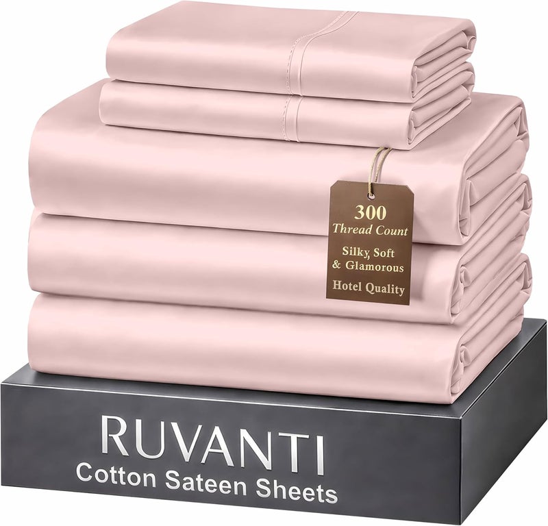 ريوفانتي ملاءات روفانتي من القطن بنسبة 100%، مناسبة لأسرّة الحجم الكبير - بجيوب عميقة بعمق 16 بوصة، بملمس منعش ومريح - طراز زهور أزرق (1 ملاء مسطحي، 1 ملاء مُطوّى، و2 أغطية للوسادات) - Image 1