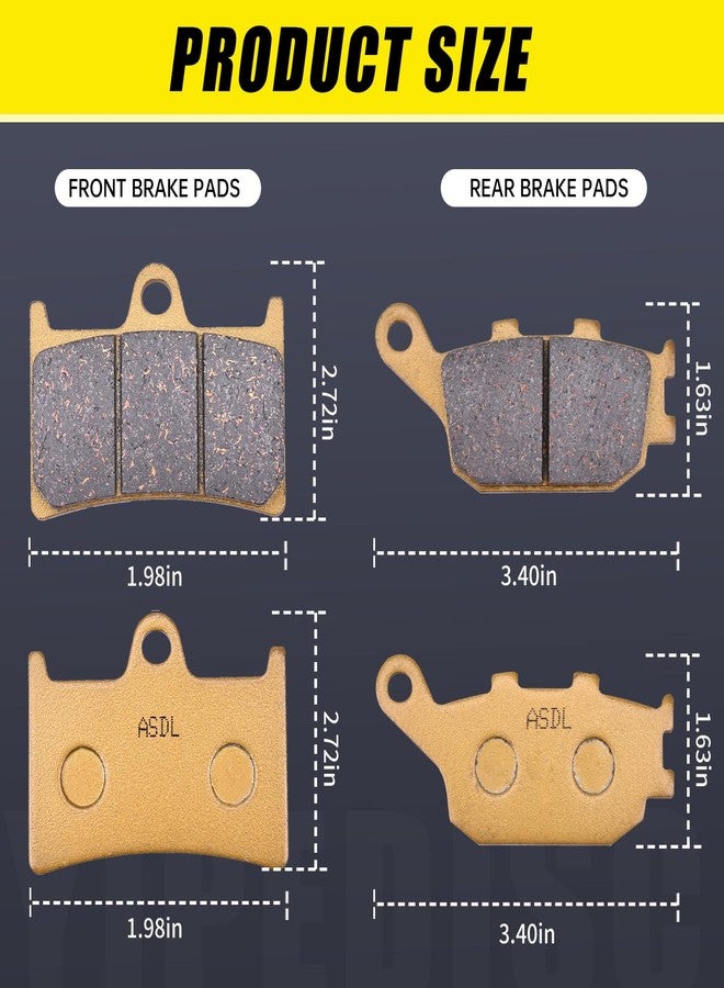 YIPEDISC Brake Pads Kit fit for YAMAHA FZ6 MT-07 MT-09 Tracer700 XSR700 YZF-R1 YZF-R6 YZF-R7 Fazer8 FZ8 FZ1 MT-10 XSR900 FA252 and FA174 Ceramic Fiber Front and Rear Brake Pads Kit(3 Sets) - Image 3