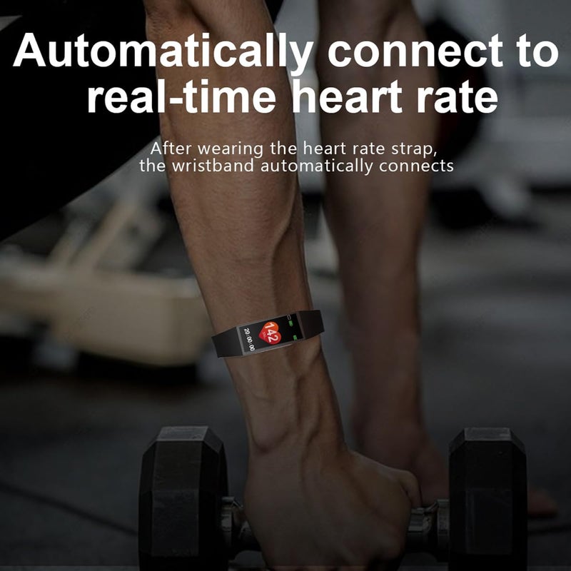 FITCENT Heart Rate Monitor Chest Strap with Fitness Tracker, ANT+ 5.3Khz Bluetooth Heart Rate Monitor Compatible with Polar Garmin DDP Yoga, HR Sensor with Sports Bracelet - Image 4