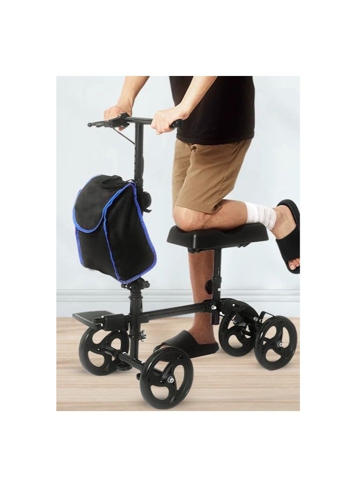 اي اي اي مساعد مشي للتعافي، سكوتر ركبة قابل للطي، مشاية بعجلات، المشي باستخدام فرامل اليد، لكسر القدم، جراحة القدم، إصابة الكاحل، مساعد مشي بساق واحدة، سكوتر للتعافي - Image 2