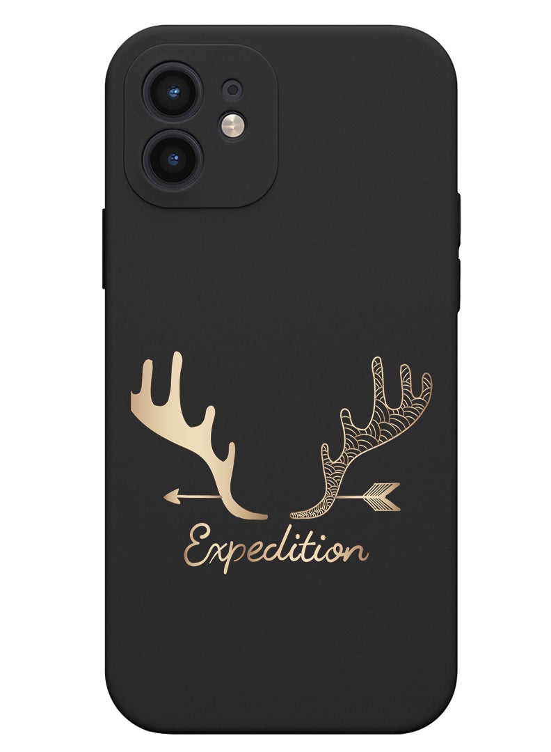 Theodor Protective Slim Fit Case Liquid Silicone Cover with Full Body Protection Anti-Scratch Shockproof Case For iPhone 12 Black  - Explore more-01 - Image 1