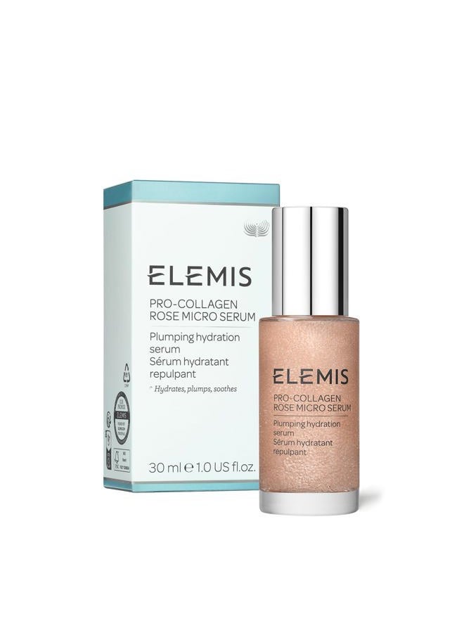 Elemis Pro-Collagen Rose Micro Serum | Hydration serum that plumps, soothes, and nourishes your skin while reducing fine lines & wrinkles. - Image 1