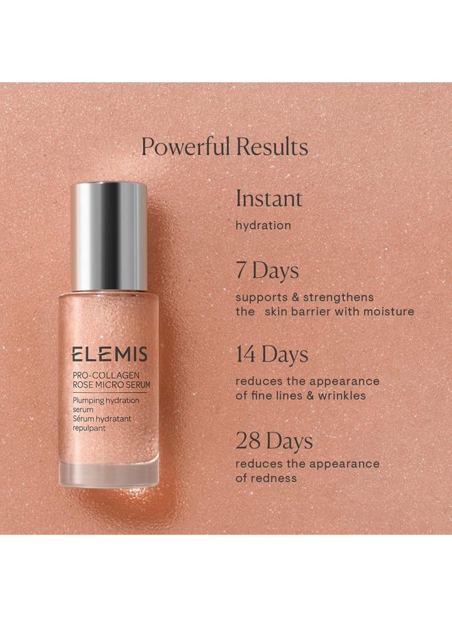 Elemis Pro-Collagen Rose Micro Serum | Hydration serum that plumps, soothes, and nourishes your skin while reducing fine lines & wrinkles. - Image 2