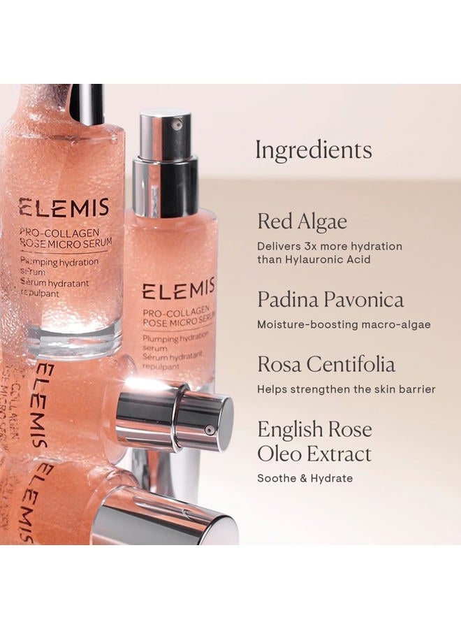 Elemis Pro-Collagen Rose Micro Serum | Hydration serum that plumps, soothes, and nourishes your skin while reducing fine lines & wrinkles. - Image 3