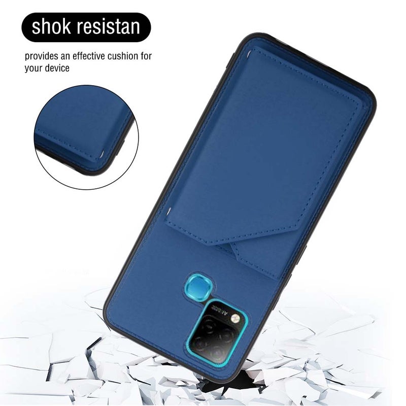 BURAQ Case Cover For Infinix Hot 10S / 10T / 10S NFC Skin Feel PU + TPU + PC Phone Case(Blue) - Image 3