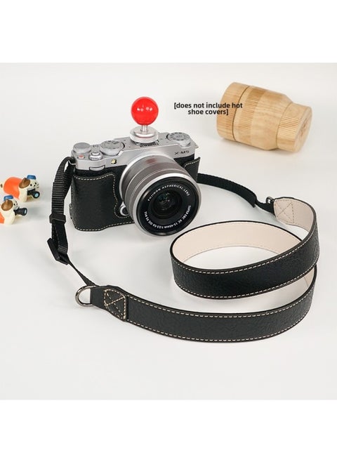 Suitable For Fuji XS20 Protective Case XT30 Second Generation Camera Bag XT5 Base XM5 Leather Case XT20/XS10 Case-Color:D: Xm5 Litchi Pattern Base [black + Shoulder Strap] (excluding Hot Shoe Cover)