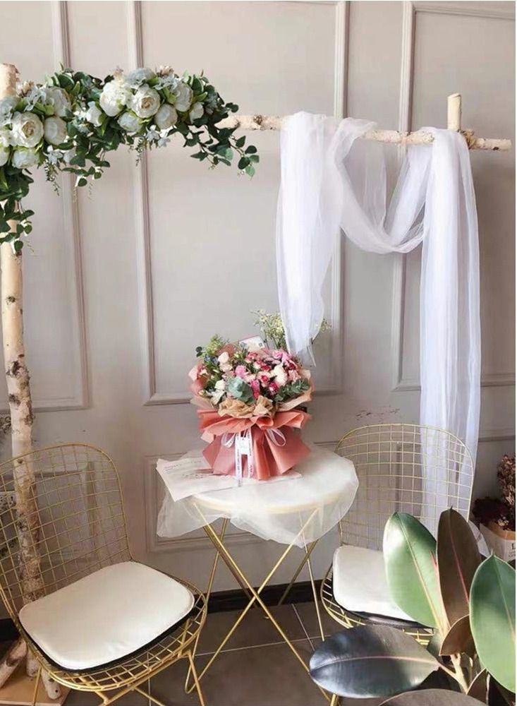 Excefore Wedding Arch Flowers, 30 Inch Rustic Artificial Floral Swag for Lintel, Green Leaves Rose Peony Sunflowers Reception Backdrop Sweetheart Table Decoration - Image 5