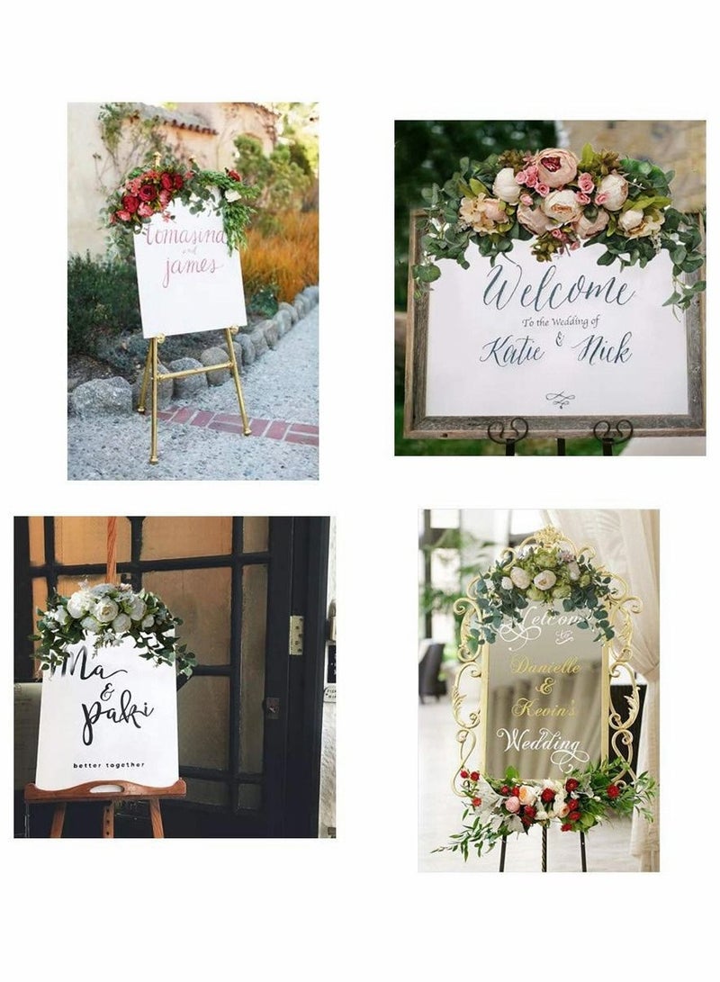 Excefore Wedding Arch Flowers, 30 Inch Rustic Artificial Floral Swag for Lintel, Green Leaves Rose Peony Sunflowers Reception Backdrop Sweetheart Table Decoration - Image 3