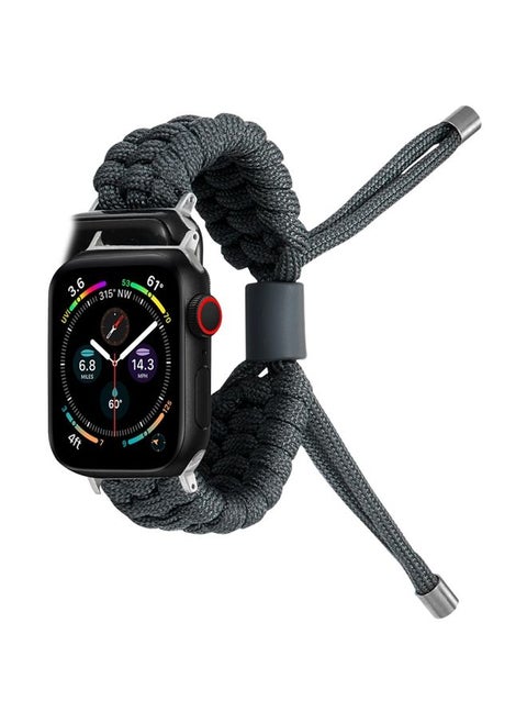 Replacement Strap Stretch Plain Silicone Bean Watch Band For Apple Watch 42mm Dark Grey